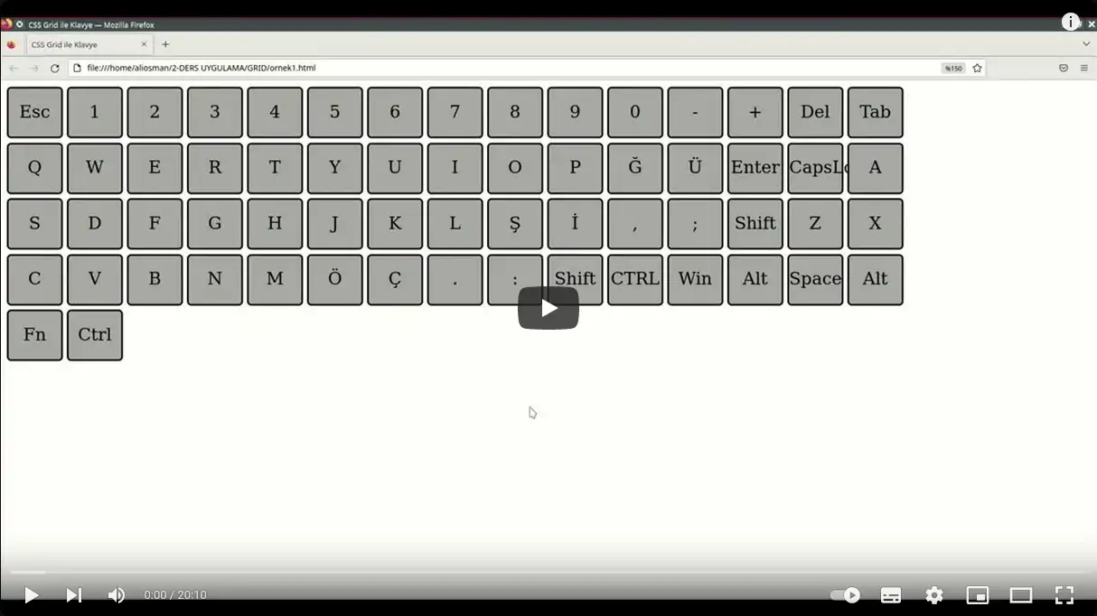 CSS Grid İle Klavye Yapımı Görseli
